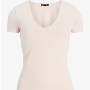 Express Body Contour Double Layer V-Neck Tee